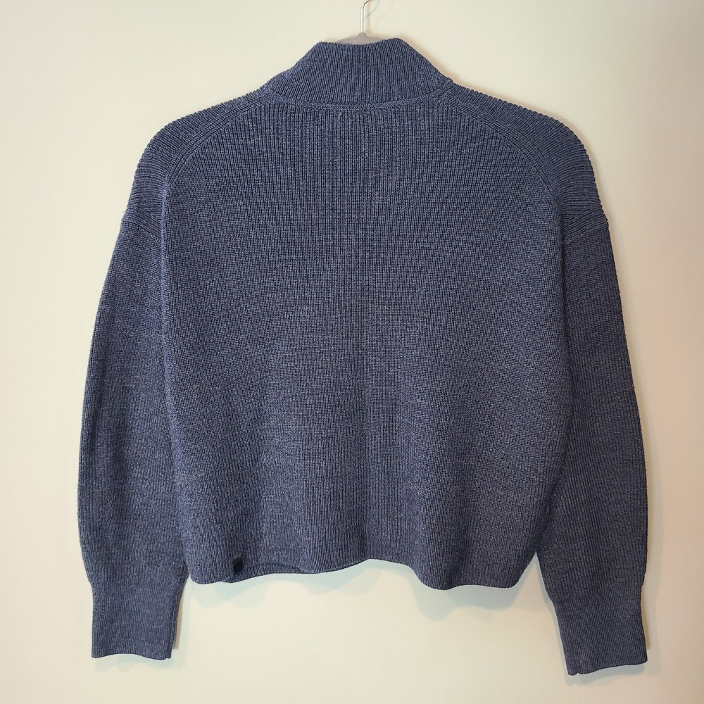 Lululemon Merino Wool-Blend Rib Turtleneck Sweater Size 8 Crop Blue Minimalist - Picture 7 of 9